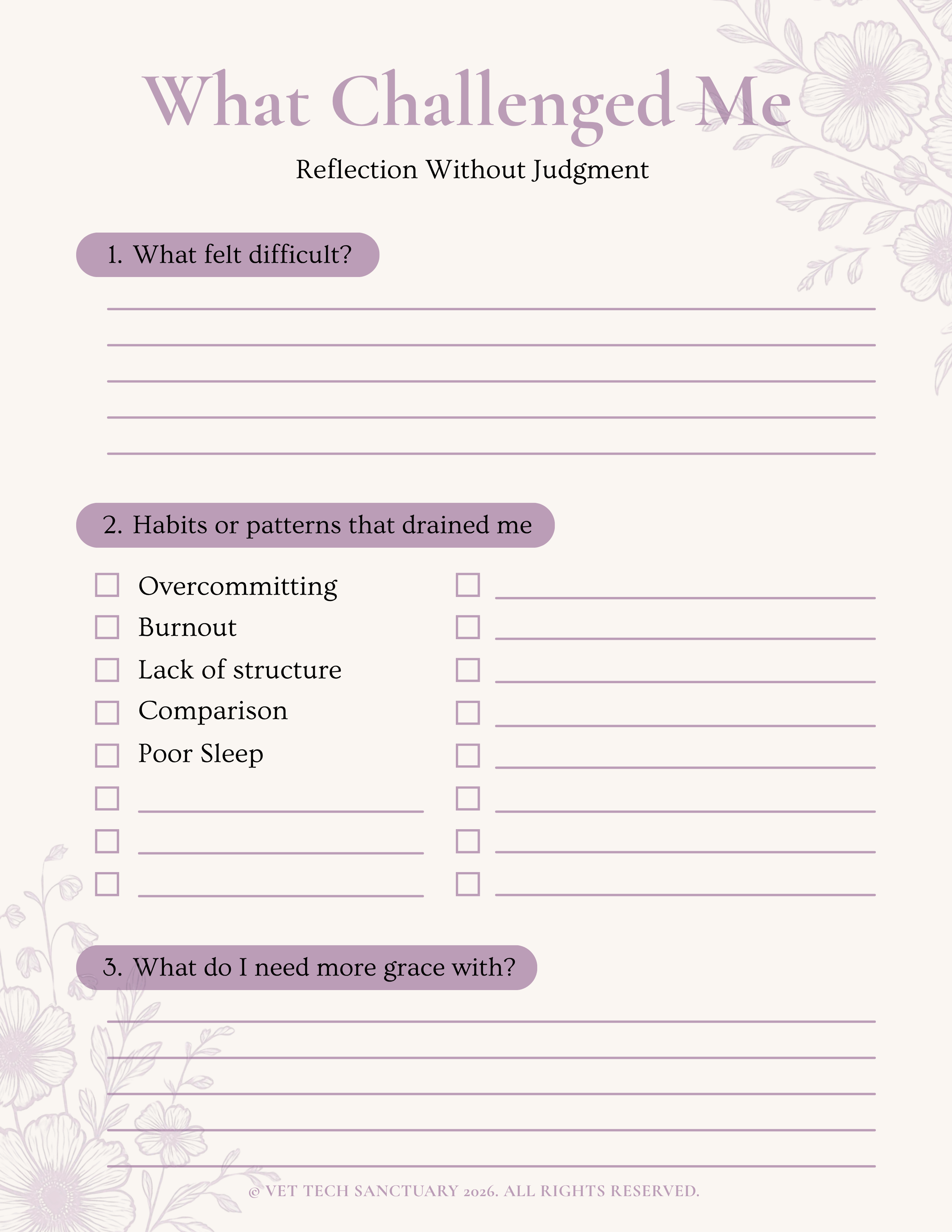 End of Semester Reflection Printable